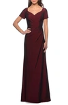 LA FEMME SWEETHEART NECK JERSEY GOWN,27855