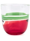 Carlo Moretti Striped Glass In Red ,green