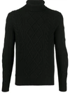 CENERE GB ROLL-NECK CABLE KNIT JUMPER
