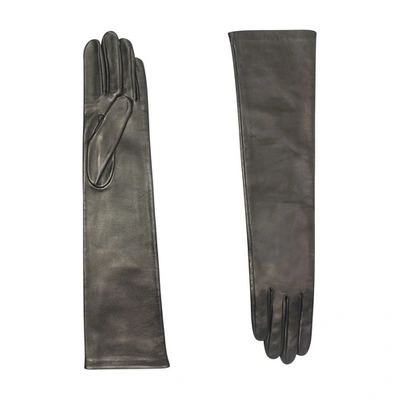 Agnelle Christina Napa Leather Gloves In Black