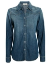 Nili Lotan Claire Denim Button-down Shirt In Medium Wash Denim