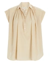 Nili Lotan Normandy Cotton-voile Blouse In Beige