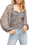 FREE PEOPLE MABEL PRINT BLOUSE,OB1085105DNU