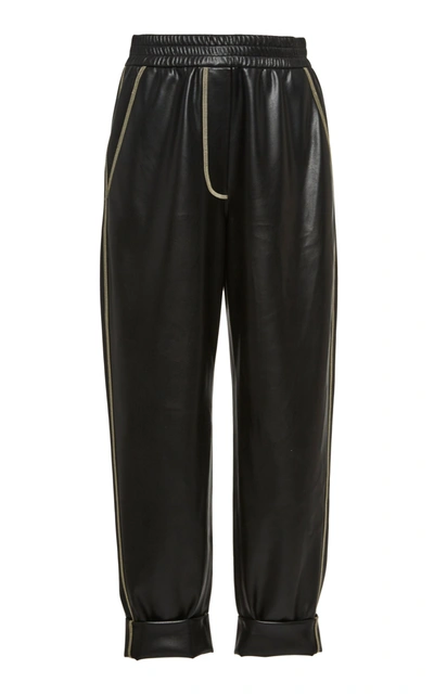 Nanushka Selah Faux Leather Pants In Black