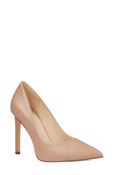 Nine West 'tatiana' Pointy Toe Pump In Barely Nude Leather