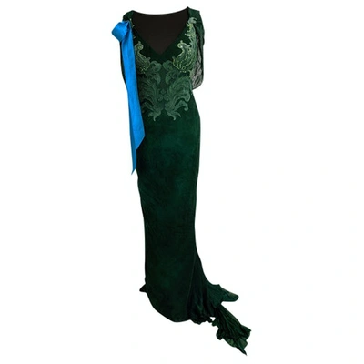 Pre-owned Christian Lacroix Green Silk Dress