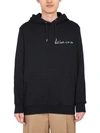 Paul Smith Logo Print Oversized Hoodie In Nero