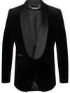 Philipp Plein Elegant Velvet-effect Blazer In Black