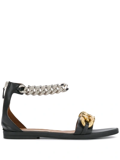 STELLA MCCARTNEY CHAIN-DETAIL ZIP-UP SANDALS