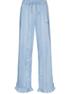 GANNI VERTICAL-STRIPE PAJAMA TROUSERS