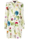 BOUTIQUE MOSCHINO LONG-SLEEVE PHOTOGRAPHIC-FLORAL SHIRT DRESS