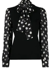 BOUTIQUE MOSCHINO POLKA DOT PUSSY-BOW BLOUSE
