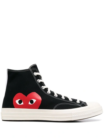 Comme Des Garçons Play Black Converse Edition Half Heart Chuck 70 High Trainers