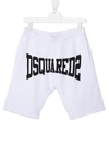 Dsquared2 Contrasting Print Bermuda Shorts In White In White