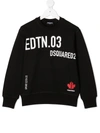 Dsquared2 Multi-logo Print Sweatshirt In Black