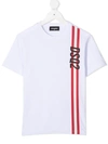 DSQUARED2 STRIPE DETAIL LOGO T-SHIRT