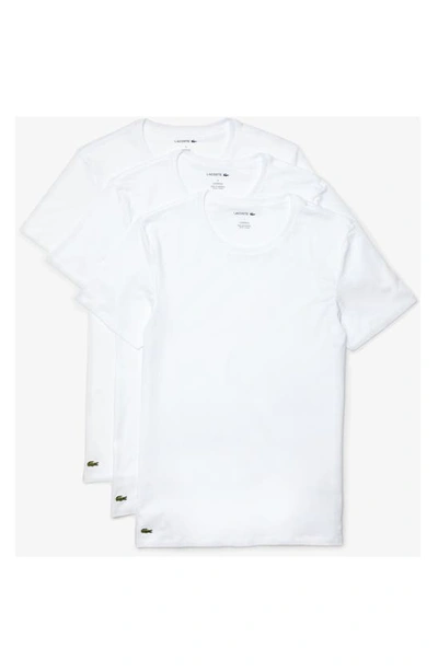Lacoste 3-pack Slim Fit Crewneck T-shirts In White