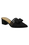 J. Reneé Randa Bow Womens Slip On Block Heel Mules In Black Satin