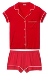 Eberjey Gisele Jersey Knit Shorty Pajamas In Haute Red