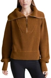 Varley Mentone Quarter-zip Knit Top In Monks Robe