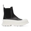 ALEXANDER MCQUEEN BLACK TREAD SLICK CHELSEA BOOTS