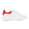 Alexander Mcqueen Men White Low Top Sneakers With Contrasting Heel With Embossed Logo Lettering In L In White