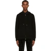 ALEXANDER MCQUEEN BLACK CASHMERE ZIP-UP HOODIE