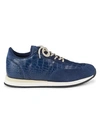GIUSEPPE ZANOTTI Croc-Embossed Leather &amp; Suede Sneakers