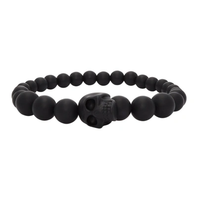 Alexander Mcqueen Black Skull Ball Bracelet