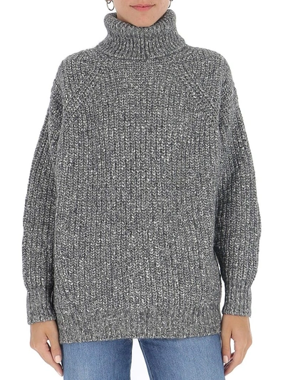 Isabel Marant Étoile Tonya Cotton-blend Turtleneck Sweater In Grey