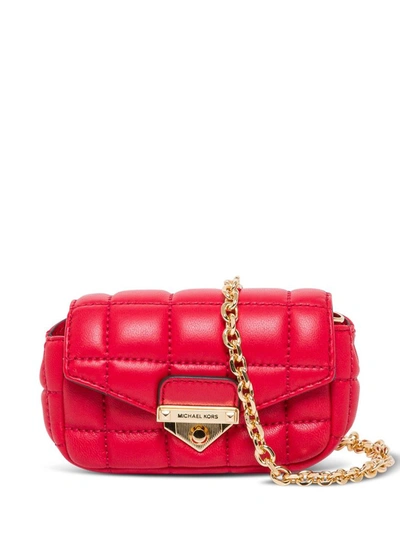 Michael Michael Kors Soho Quilted Leather Bag Charm In Red