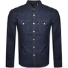 LEVI'S LEVIS BARSTOW WESTERN SLIM LONG SLEEVED SHIRT NAVY