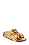 Valentino Women's Atelier 03 Rose Edition Embellished Slide Sandals In Antique Brass/ Nero