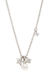 AJOA TRIPLE CHARM PENDANT NECKLACE,UP38741RWP