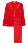 Eberjey Gisele Red Jersey Pyjama Set In Red And White