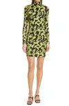 ALICE AND OLIVIA DELORA SCROLLWORK PRINT LONG SLEEVE DRESS,CC011P03511