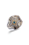 KONSTANTINO ANGELIC BLUE TOPAZ COSMOCRAT RING,DKJ928-298 S7