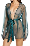 OH LA LA CHERI SYDNEY SATIN BOW MESH ROBE,94-11174