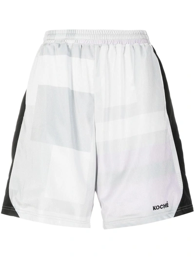 Koché Embroidered Logo Shorts In Grey