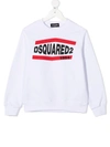 Dsquared2 Logo Print Cotton Sweatshirt In White