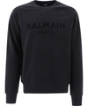 BALMAIN BALMAIN FLOCKED LOGO CREWNECK SWEATSHIRT