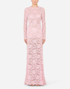 DOLCE & GABBANA LONG LACE DRESS WITH TRAIN