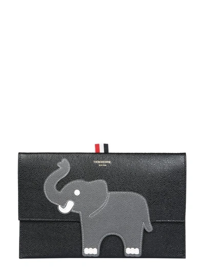 Thom Browne Leather Wallet In Nero