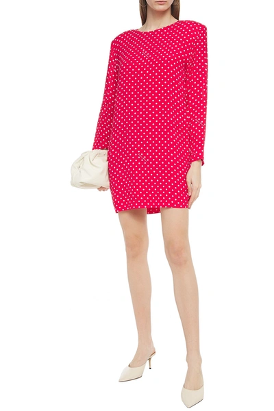 Boutique Moschino Polka-dot Crepe Mini Dress In Red