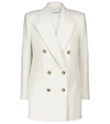 SAINT LAURENT 羊毛和羊绒双排扣西装式外套,P00508236
