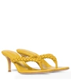 Gianvito Rossi Tropea Braided Leather Thong Sandals In Yellow