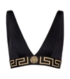 Versace Black Greca Border Triangle Bralette In Black