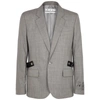 Off-white Unfinished Single-breasted Blazer In Light Grey