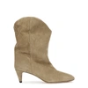 ISABEL MARANT DERNEE 65 TAUPE SUEDE ANKLE BOOTS,3956781