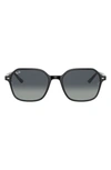 Ray Ban 53mm Gradient Square Sunglasses In Top Black/ Black